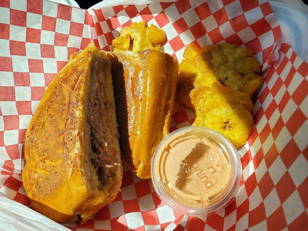 Cuban Sandwich and Tostones